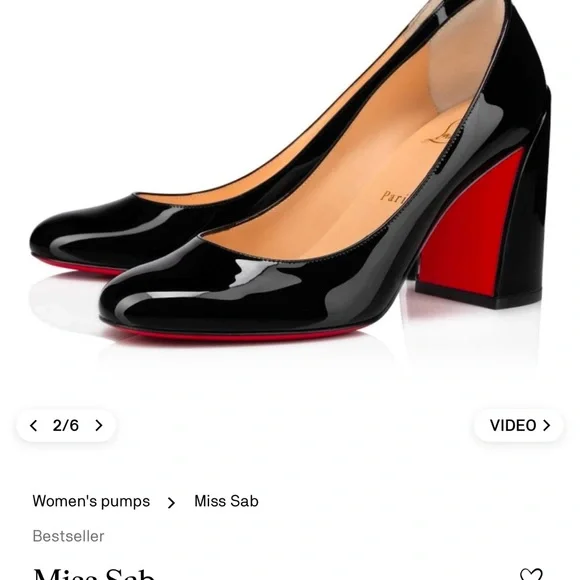 NIB Louboutin Glossy Patent Leather Chunky Heels - Picture 5 of 16